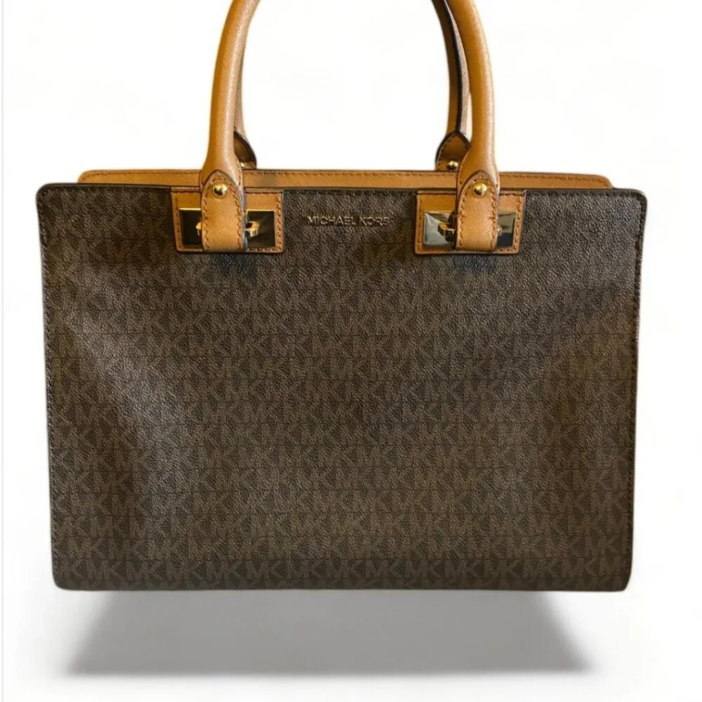 Michael Kors Quinn brown logo satchel MSRP $378 - Picture 8 of 8